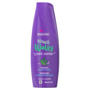 Aussie Miracle Waves Anti-Frizz Hemp Paraben-Free Shampoo, 12.1 OZ