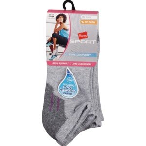 Hanes Sport Women's Cool Comfort No Show Socks, Size 5-9, 3 Ct , CVS