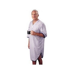 Salk SleepShirt Men's Patient Gown Large/X-Large, Blue Plaid