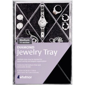 Whitmor Diamond Jewelry Tray, 12 Sections