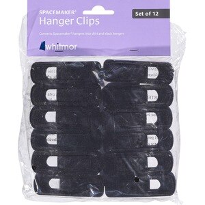 Whitmor 12 Piece Spacemaker Hanger Clips, Black - 12 Ct , CVS