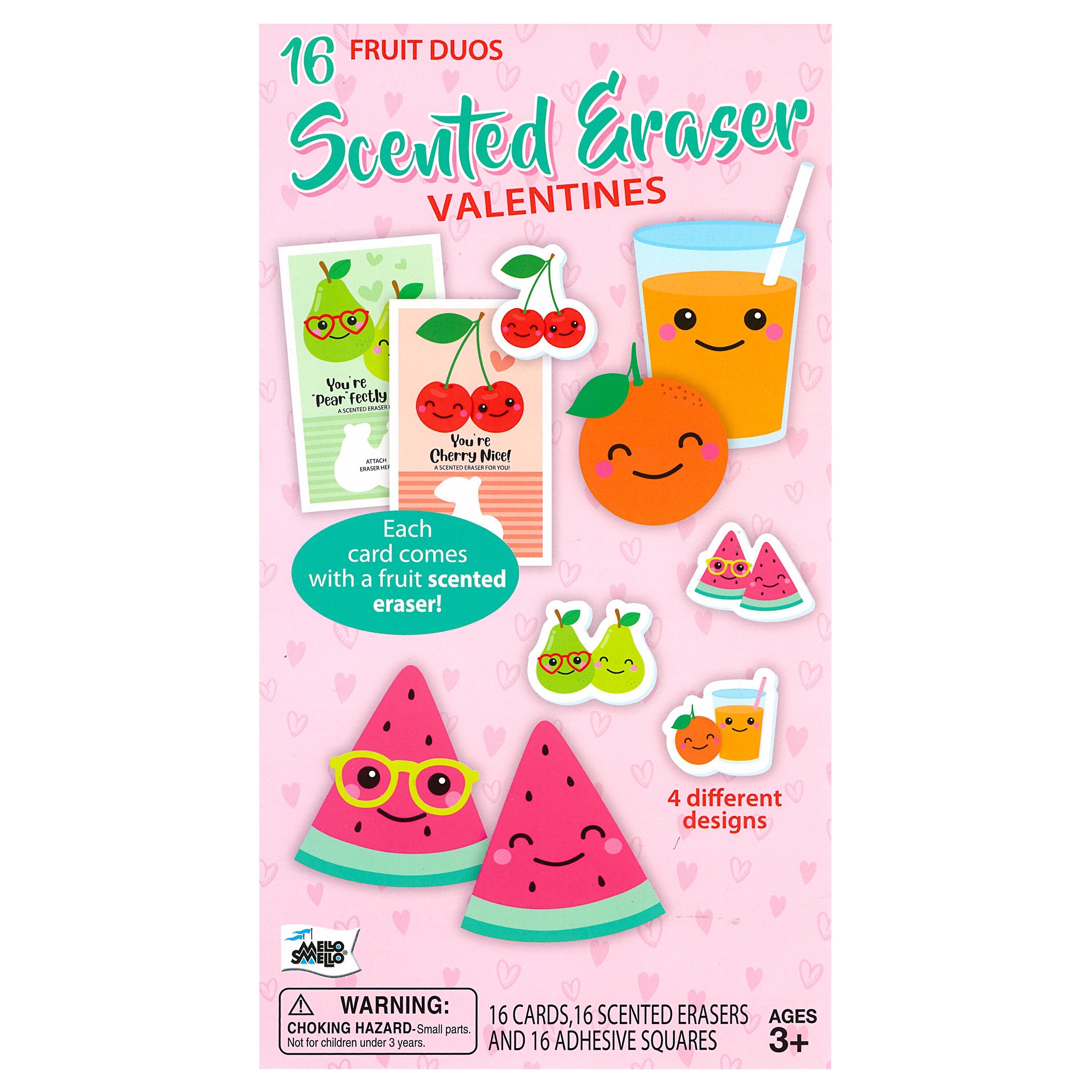 Mello Smello Valentine's Fruit Duos Scented Eraser Kit, 16 Ct , CVS