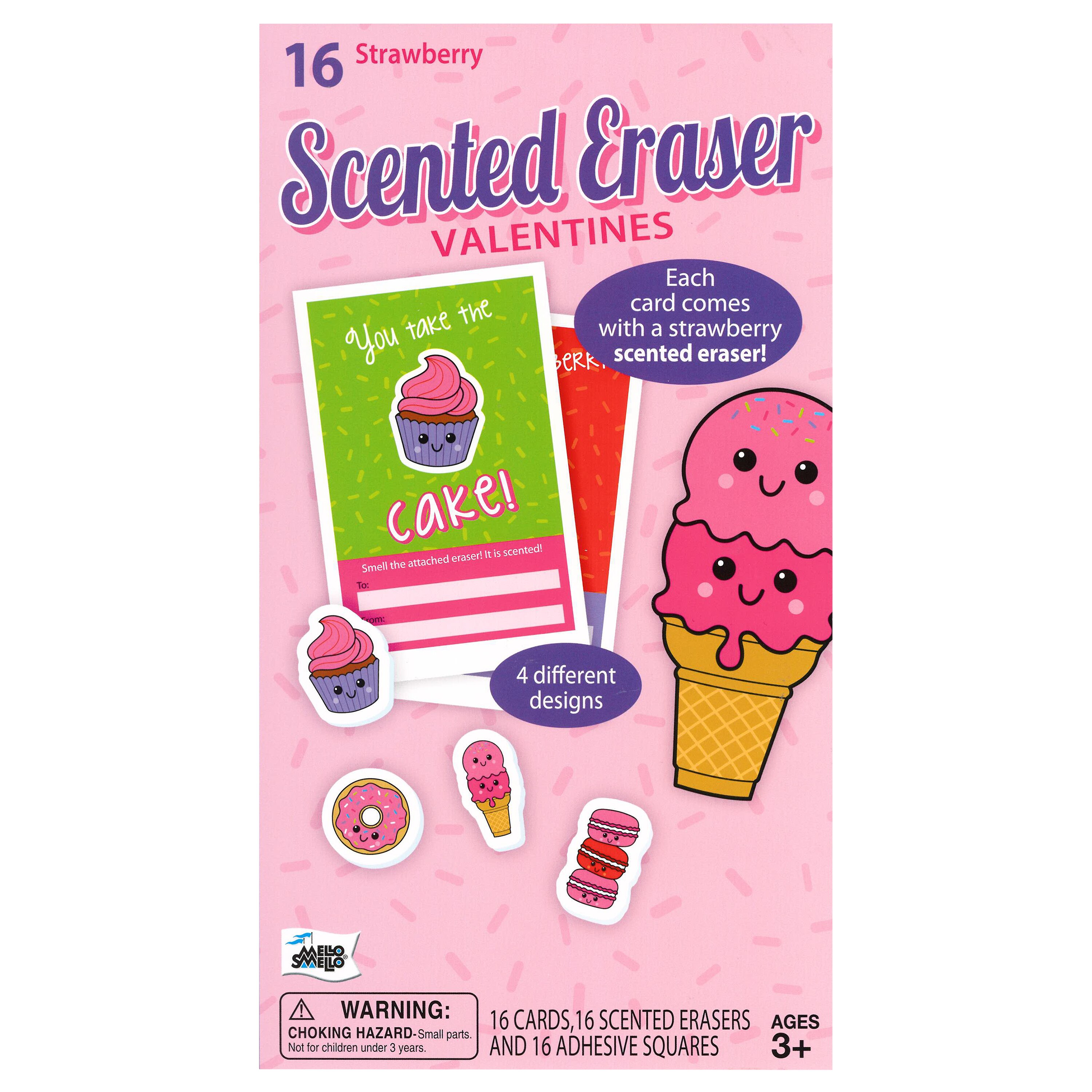 Mello Smello Valentine's Strawberry Scented Eraser Card Kit, 16 Ct , CVS
