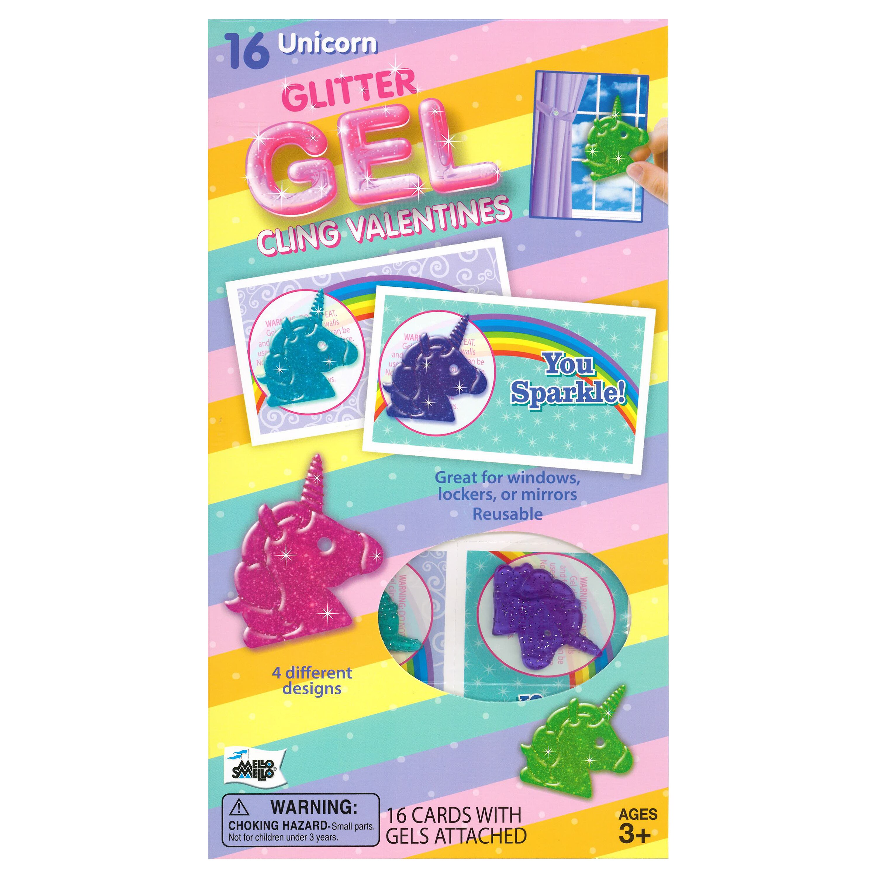 Mello Smello Valentine's Unicorn Glitter Gel Card Kit, 16 Ct , CVS