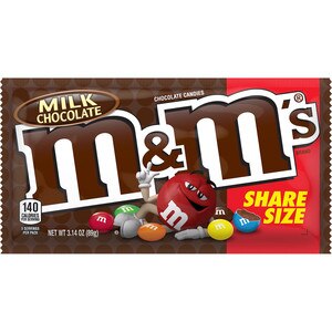 M&M's Milk Chocolate Candy Sharing Size, 3.14 OZ