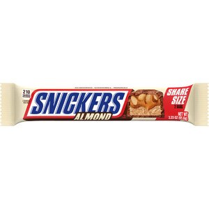 Snickers Almond Candy Milk Chocolate Bar, Share Size, 3.23 oz | Pick Up ...