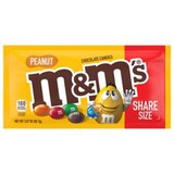 M&M'S Peanut Milk Chocolate Candy, Share Size Bag, 3.27 oz, thumbnail image 1 of 10
