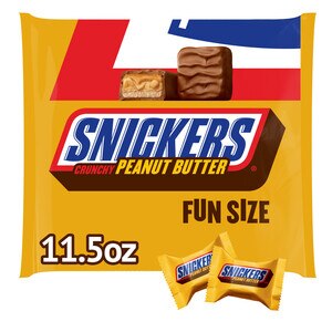  Snickers Crunchy Peanut Butter Chocolate Fun Size Squares, 11.5 OZ 