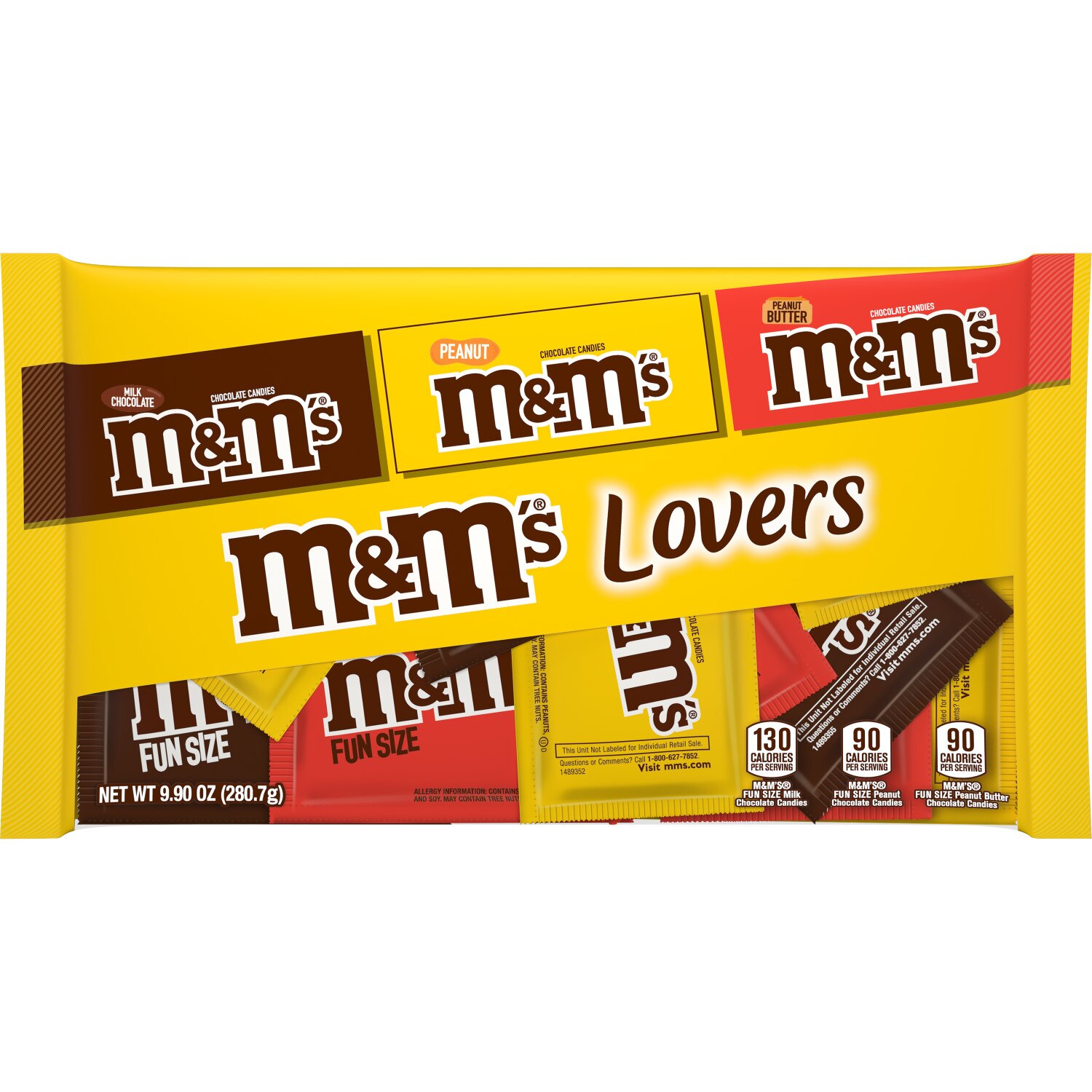 M&M'S Milk Chocolate, Peanut, and Peanut Butter Fun Size Halloween Candy Assortment, 9.9 oz