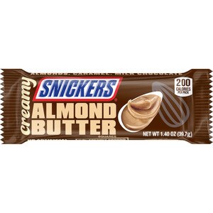Creamy SNICKERS Almond Butter Singles Size Square Candy Bars, 1.4 OZ