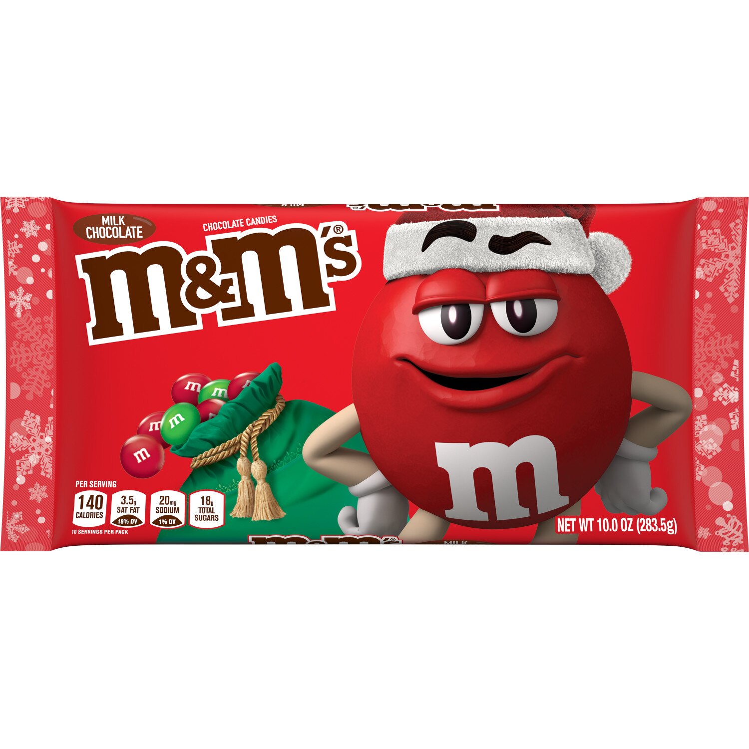M&M'S Holiday Milk Chocolate Christmas Candy, 10oz Bag