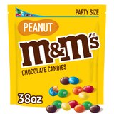 M&M'S Peanut Milk Chocolate Candy, Party Size, 38 oz Bag, thumbnail image 1 of 9