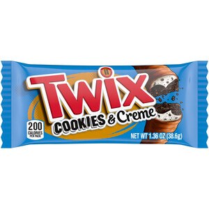 TWIX Cookies & Cream Chocolate Candy Bar, Full Size, 1.36 oz