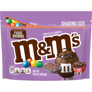 M&M'S Fudge Brownie Sharing Size Chocolate Candy, 9.05 OZ Stand Up Bag