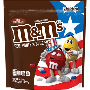 M&M'S Red, White & Blue Patriotic Milk Chocolate Candy, 38 OZ Party