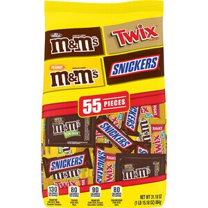M&M'S, SNICKERS & TWIX Fun Size Assorted Chocolate Candy, 31.18 OZ Bag