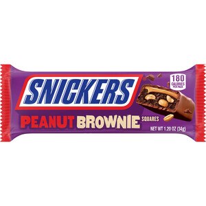 SNICKERS Peanut Brownie Squares Full Size Chocolate Candy Bar, 1.2 Oz , CVS