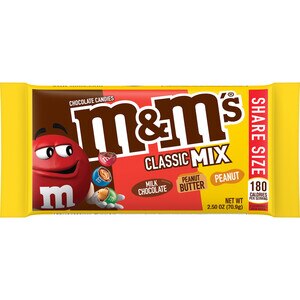 M&M'S Classic Mix Chocolate Candy Share Size Pack, 2.5 oz