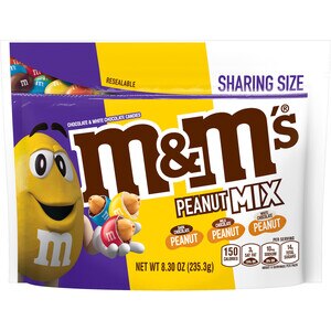 M&M'S Peanut Mix Chocolate Candy Sharing Size, 8.3 OZ Bag