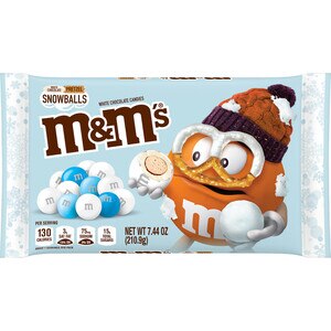 M&M'S White Chocolate Pretzel Snowballs Holiday Candy, 7.44oz