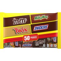 M&M'S, Milky Way, Twix & Snickers Mixed Chocolate Halloween Candy Assortment, 50 ct, 24.92 oz