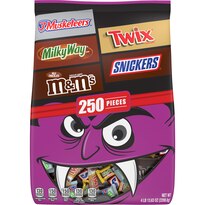 Snickers, M&M'S, Twix, Milky Way & 3 MusketeerS Assorted Chocolate Bulk Halloween Candy, 250 ct, 77.63 oz