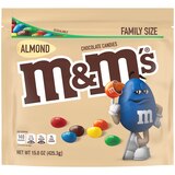 M&M'S Almond Milk Chocolate Candy, Family Size, Resealable Bulk Candy Bag, 15 oz, thumbnail image 1 of 7