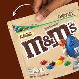 M&M'S Almond Milk Chocolate Candy, Family Size, Resealable Bulk Candy Bag, 15 oz, thumbnail image 4 of 7