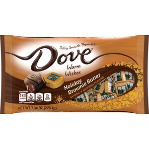 DOVE PROMISES Milk Chocolate Holiday Brownie Batter Christmas Candy, 7.94 oz Bag