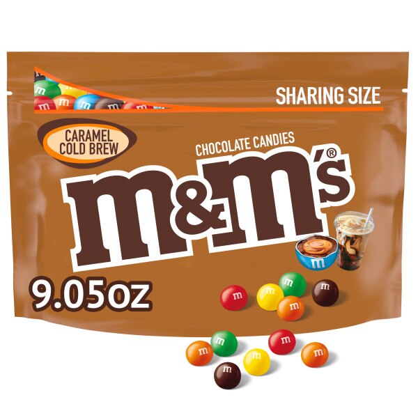 M&M'S Caramel Cold Brew Milk Chocolate Candy, Sharing Size Bag, 9.05 oz