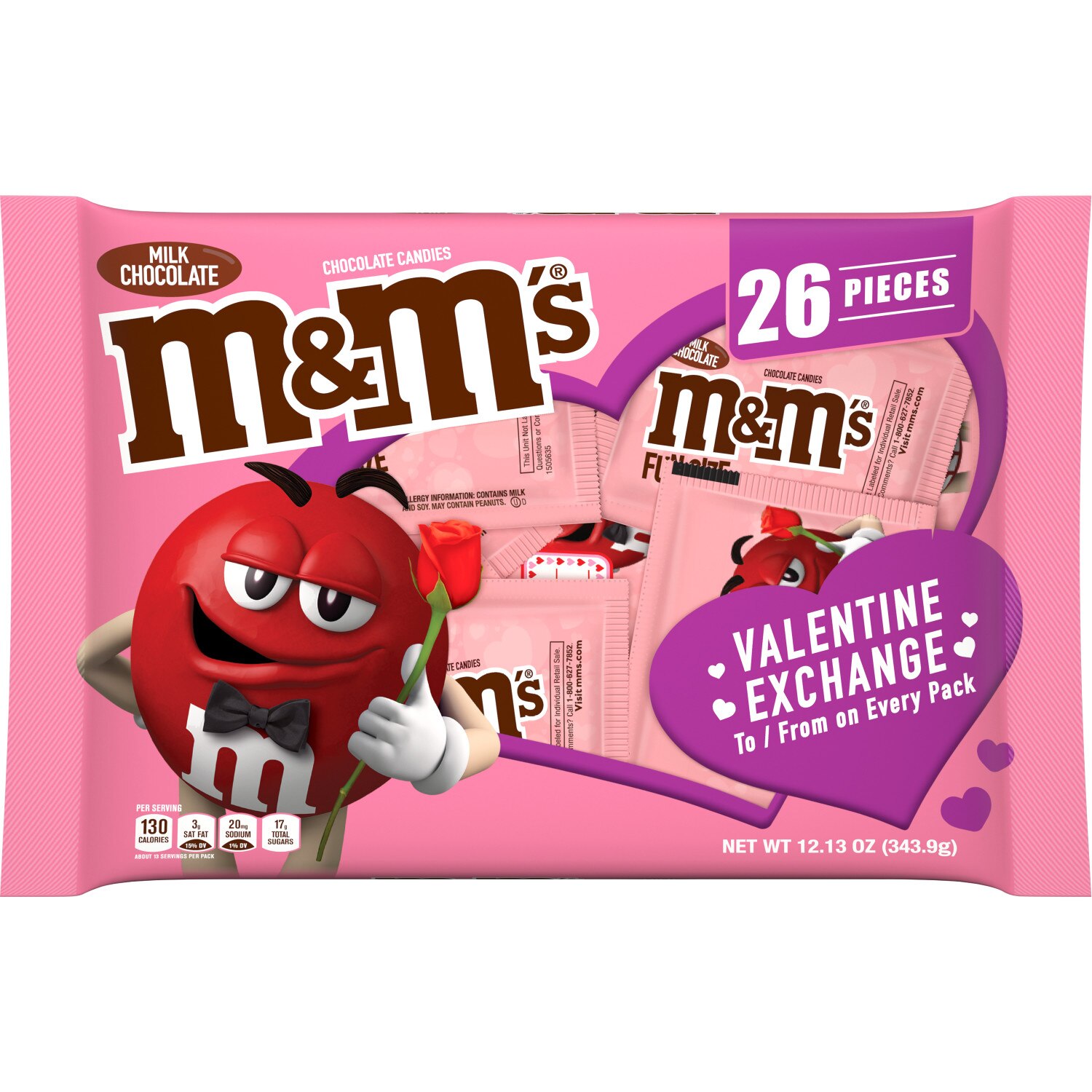 M&M'S Milk Chocolate Valentine Candy, 27 Ct, 12.13 Oz , CVS
