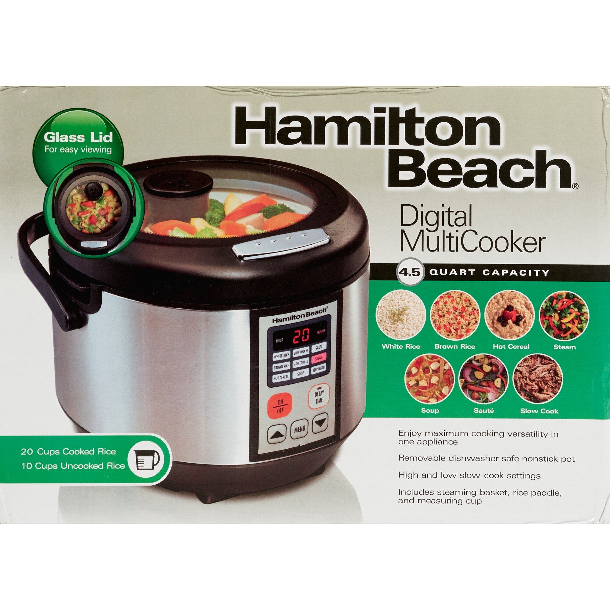 Hamilton Beach® Two-Tier Digital Food Steamer and Rice Cooker, Color: Silver