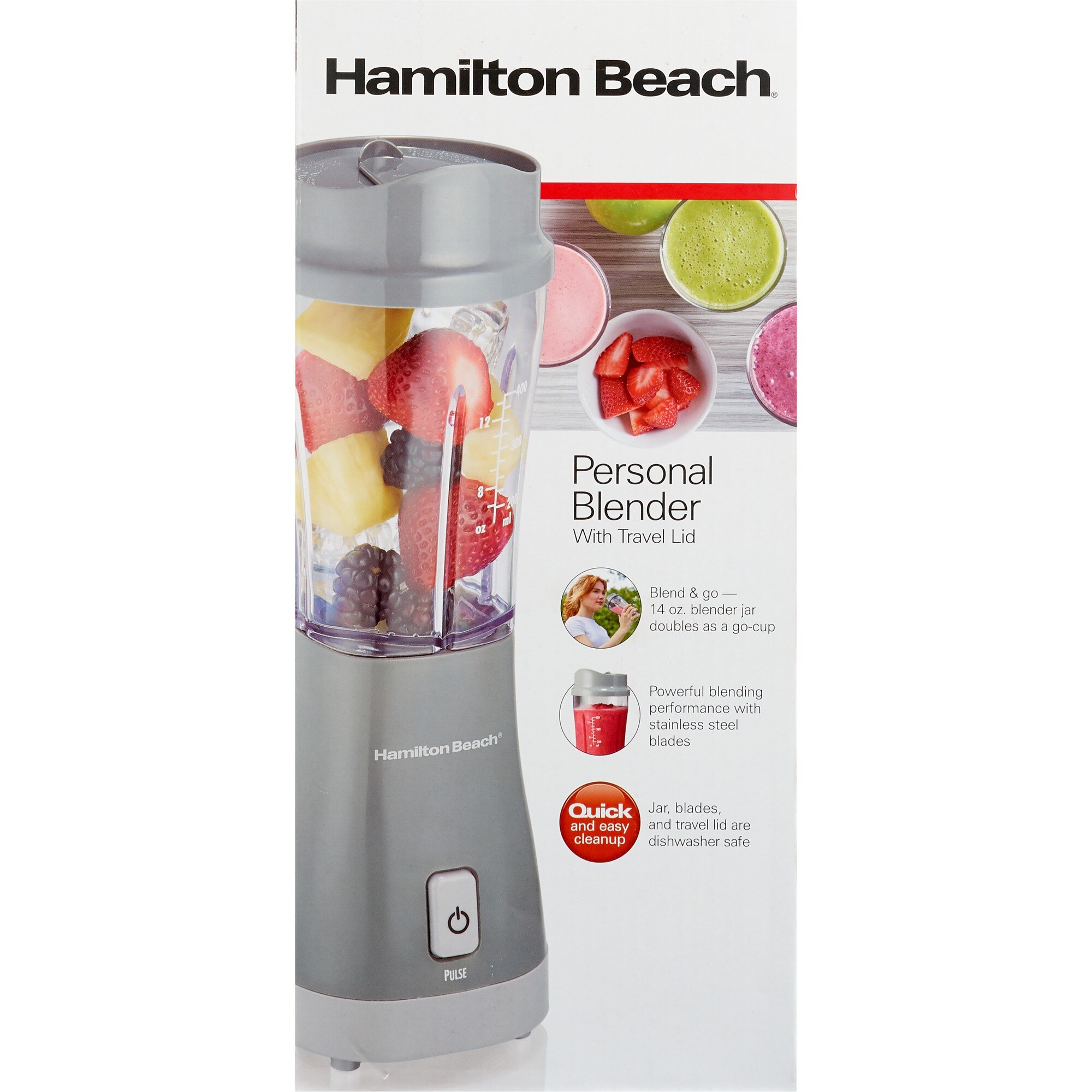 Hamilton Beach Blender, Single Serve, with Travel Lid