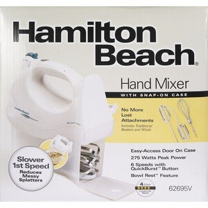 Hamilton Beach 6 Speed Hand Mixer with Quick Burst and Snap-On Case