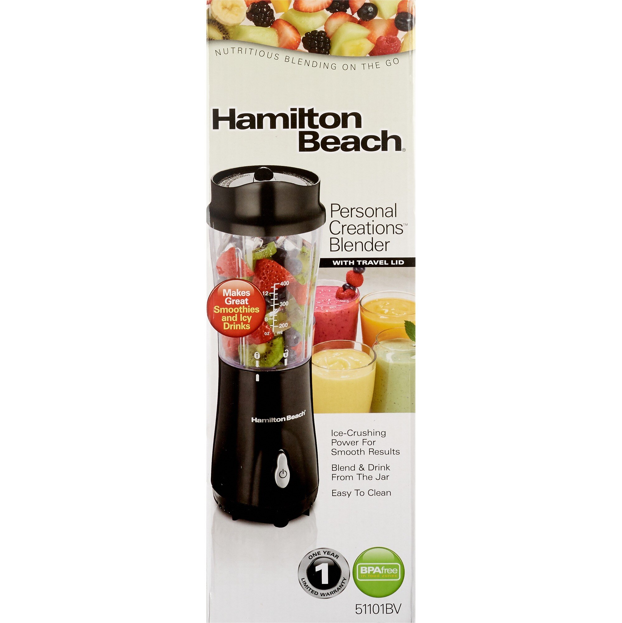 Toastmaster Mini Personal Blender 15 oz Smoothie Maker Single Drink Through  Lid