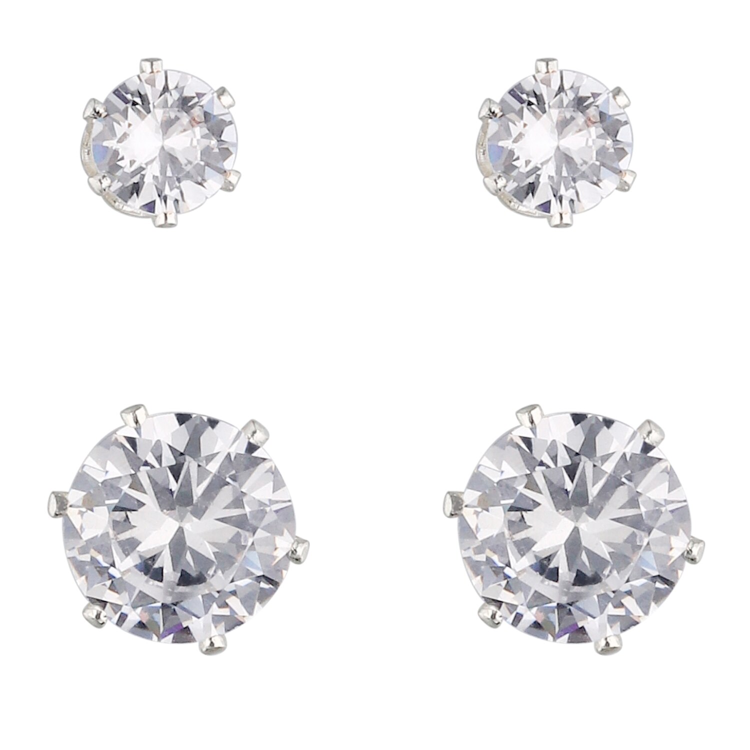 I AM Jewelry Elegant Silver Earring Set, 4CT , CVS