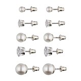 I AM Jewelry Pearl Silver Earring Set, 10CT, thumbnail image 2 of 3
