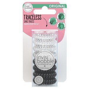 Invisibobble Original Traceless Hair Ring, Crystal Clear & True Black, 8 Ct , CVS