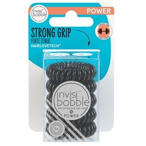 Invisibobble Power Strong Grip Hair Ring, True Black, 5 Ct , CVS