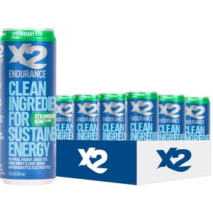 X2 ENDURANCE Strawberry Kiwi Clean Energy Drink, 12oz