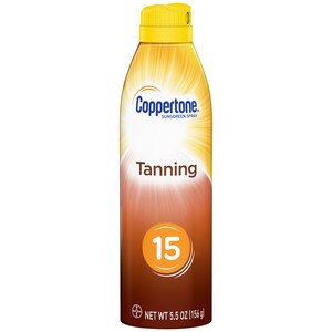 Coppertone Tanning Defend & Glow Sunscreen Continuous Spray Broad Spectrum, 5.5 OZ