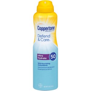 Coppertone Defend & Care Ultra Hydrate Sunscreen Spray Broad Spectrum SPF 50, 5 Oz , CVS