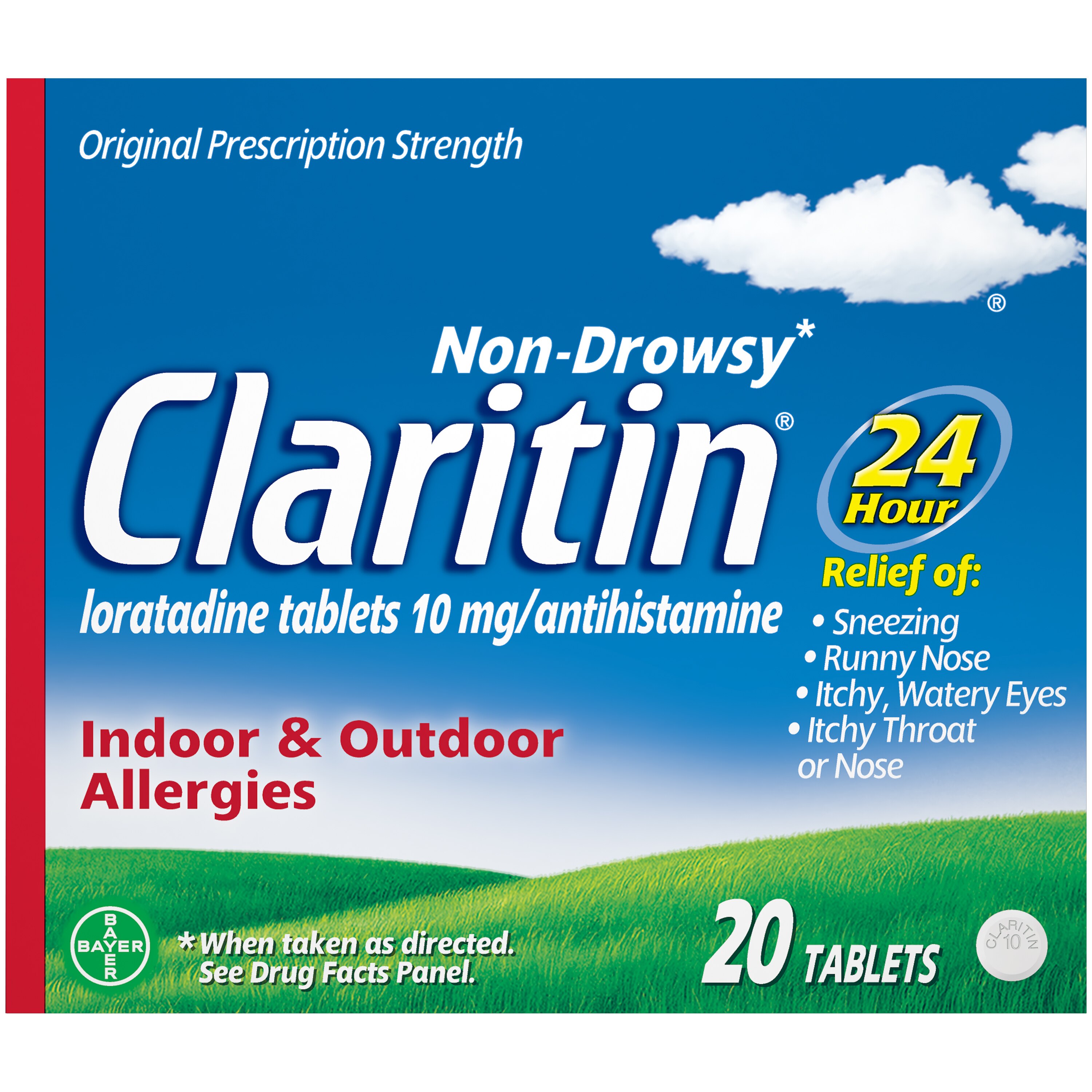 Claritin 24hr Non-Drowsy Allergy Relief Tablets, Loratadine Antihistamine Tablets - 20ct, CVS