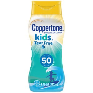 Coppertone Kids - Loción de protección solar a base de minerales resistente al agua, no irrita los ojos, amplio espectro, FPS 50, 6 oz