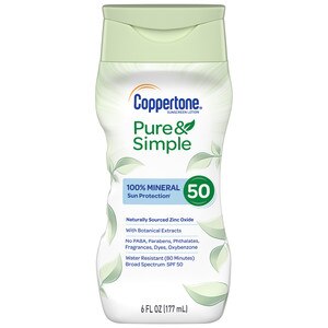 Coppertone Pure & Simple SPF 50 Sunscreen Lotion, 6 OZ