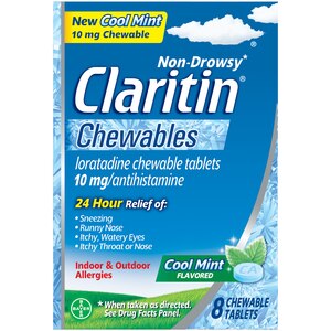Claritin 24-Hour-Non-Drowsy Allergy Cool Mint Chewable Tablets, Antihistamine
