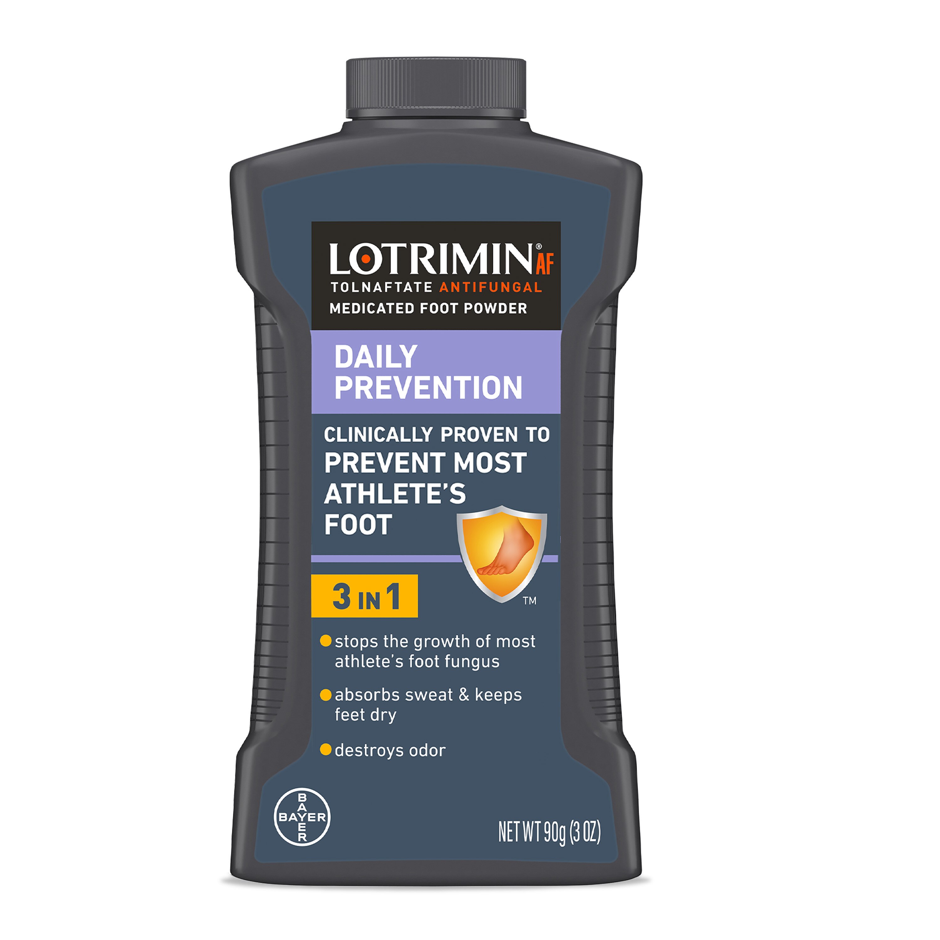 Lotrimin AF Tolnaftate Antifungal Daily Prevention Medicated Foot Powder, 3 Oz , CVS