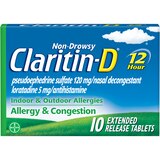 Claritin-D 12 Hour Non-Drowsy Indoor & Outdoor Allergies, Allergy & Congestion Extended Release Tablets, thumbnail image 1 of 7