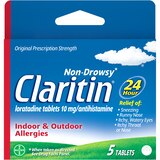 Claritin Antihistamine Non-Drowsy Loratadine Tablets, 5 CT, thumbnail image 1 of 6