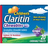 Children's Claritin Chewables 24 HR Children Allergy Relief, Grape, 20 CT, thumbnail image 1 of 8